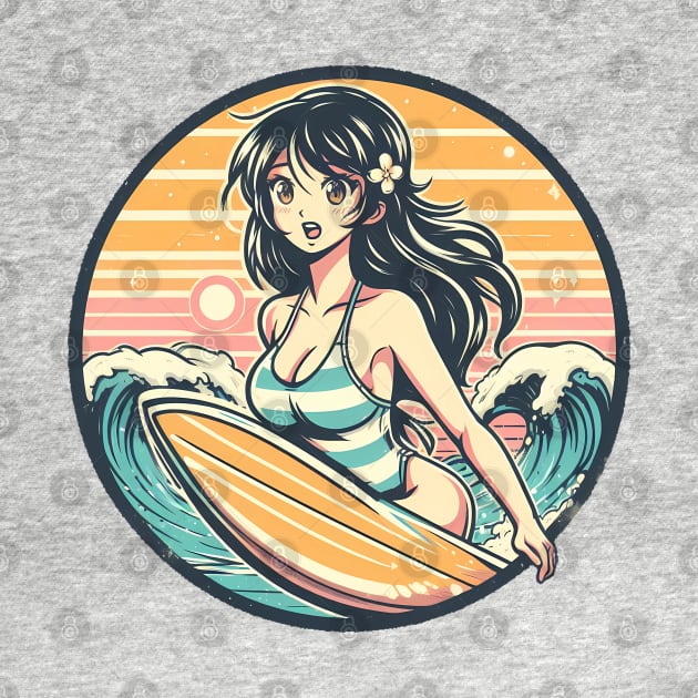 Retro Surfer Girl by MightyBiscuit